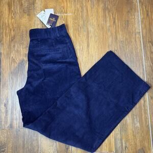 PIOMBO size 6 COTTON navy corduroy wide leg trousers dress pants MSRP $82.95